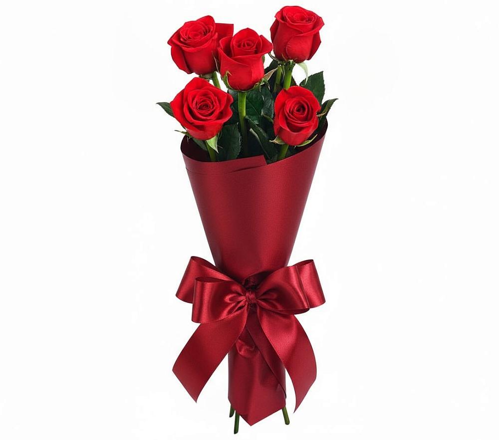 Букет 5 Красных роз Эдлесс Лав в Лесколово