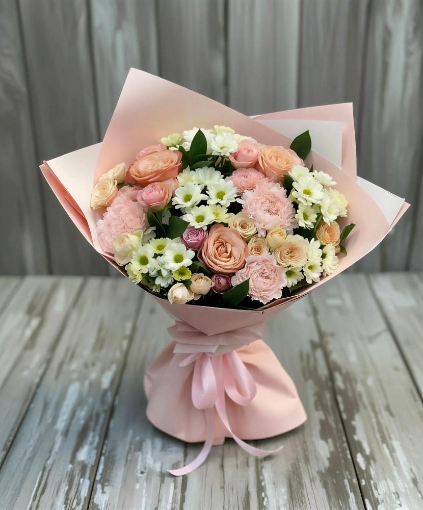 Букет цветов из: Гвоздики, Розы и Хризантемы в Лесколово