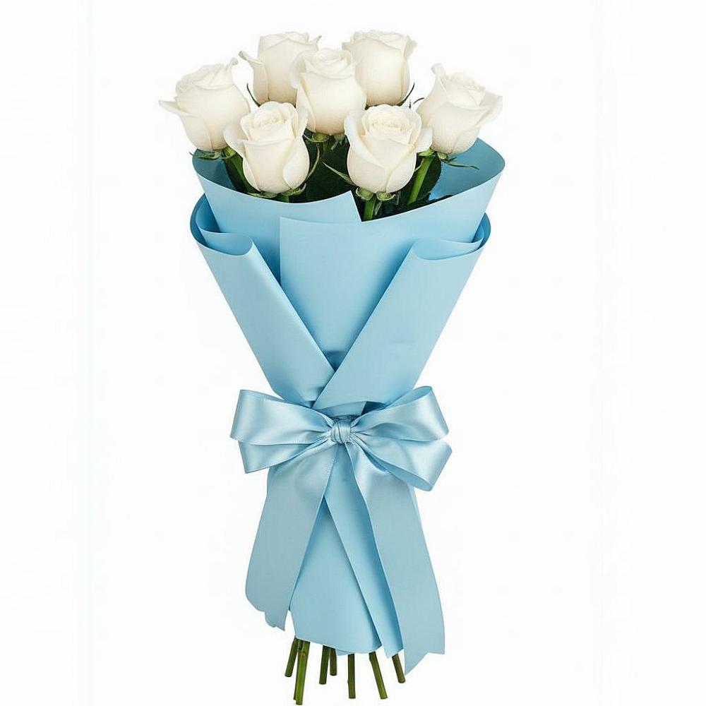 Букет 7 белых роз Проуд в Лесколово