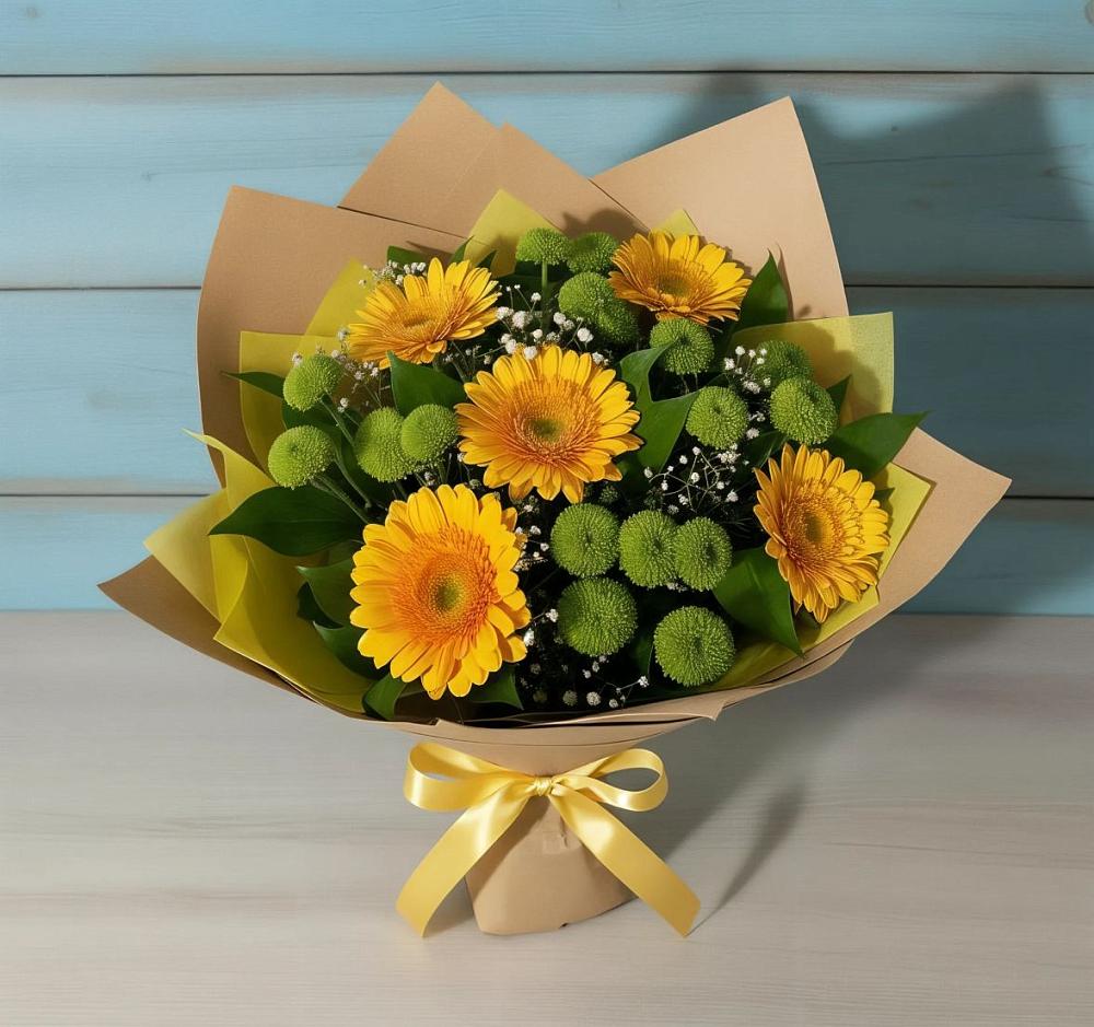 Букет цветов из: Герберы и Хризантемы в Лесколово