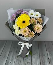 Букет цветов из:  Розы, Герберы и Хризантемы в Лесколово