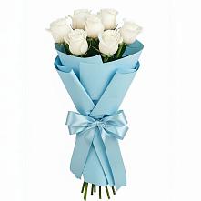 Букет 7 белых роз Проуд в Лесколово