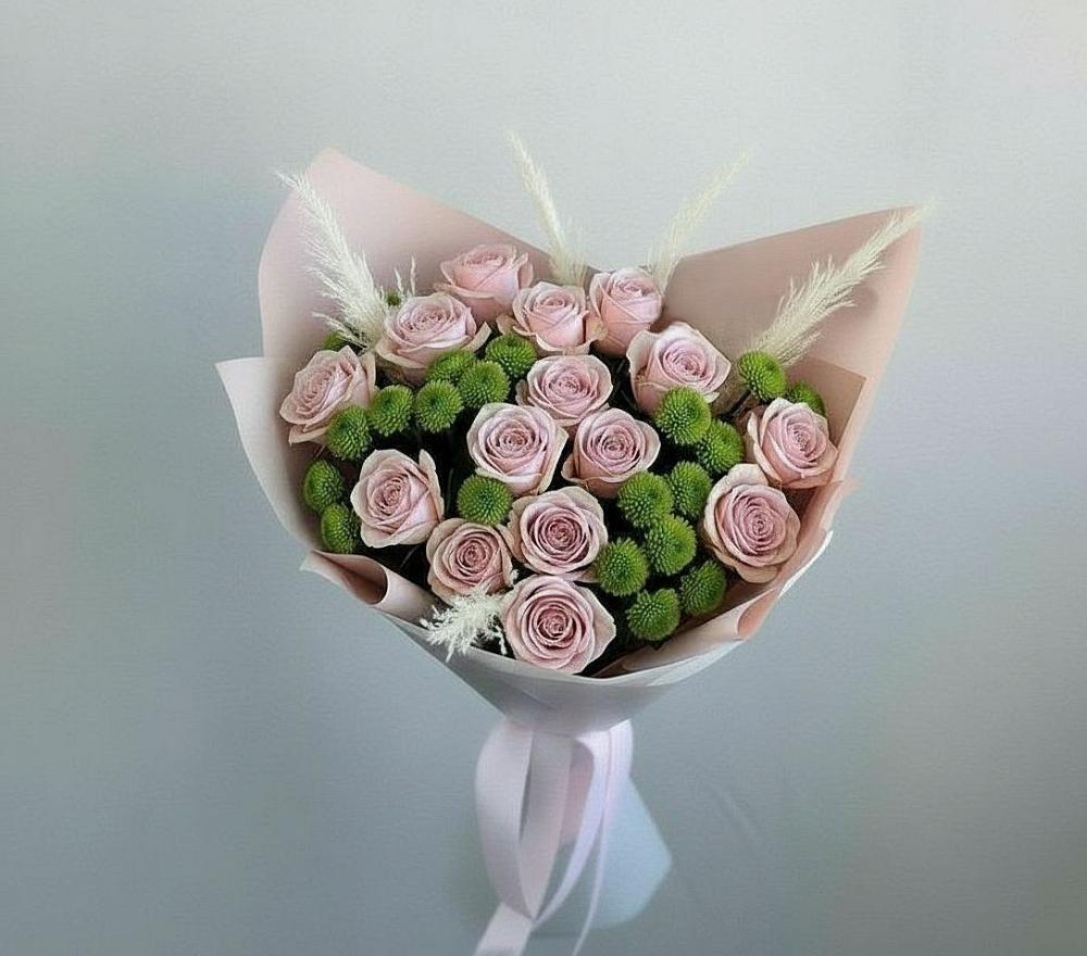 Букет цветов из: Розы и Хризантемы в Лесколово