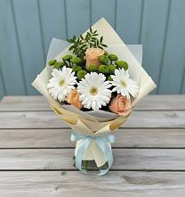 Букет цветов из:  Герберы, Розы и Хризантемы в Лесколово
