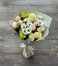 Букет цветов из:  Альстромерии, Розы и Хризантемы #REPLACE_PRED# Лесколово